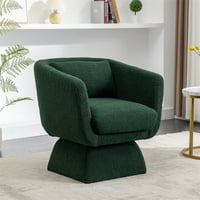 Okretna stolica za 360 °, 28 W Moderna tapecirana klupska stolica, udobna soba za slobodno vrijeme za spavaću sobu za spavaću sobu dnevni boravak Lounge Hotel, zelena