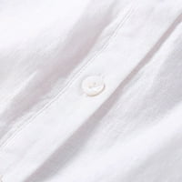 Gyujnb ženski vrhovi bluze pune boje rever s rukavima dolje majice za žene labave udobne pamučne majice