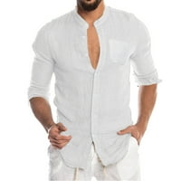 pxiakgy majice za muškarce Muškarci Vrhunska posteljina Sportske casual majice Majice White + XL