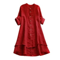 Wendunide ženske majice Žene Ležerne prilike labave posteljine Soild Dugi rukav dugačak bluza s dugim