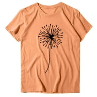 Ženski casual v izrez bluze kratki rukav vrhovi ljeto Soild Basic majica narančasta m