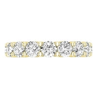 DazzlingRock kolekcija okrugla bijela dijamantska godišnjica vjenčanica za žene u 18K žuto zlato, veličine