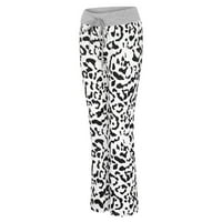 Ociviesr Womens Comfy Stretch Leopard Print TrackString Wide nogu Lounge Hlače hlače za žene Ležerne
