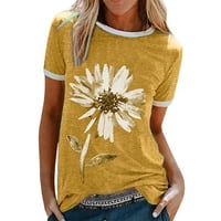 Košulje za žene Sunflower grafički tines slatko pismo Ispis atletske majice Ljetni casual kratkih rukava