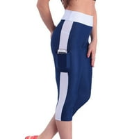 HGW Hlače za žene High Squik Tummy Control Yoga Workout Capris Gambers Bočni džepovi plus veličina