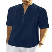 REJLUN MAN majica V izrez Majica kratki rukav Tors Ležerne prilike Tee Regular Fit Beach Bluza Dark