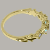 Britanci napravio 14k žuto zlatni prsten s prirodnim trzama i opalnim ženskim rubnim prstenom - Opcije