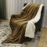 HOWERHER SHERPA FLEECE BESPLAT, smeđa debela nejasna topla mekane pokrivače i bacanja za sofu, 90 x90
