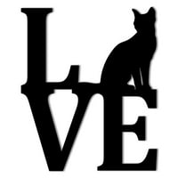 Love Cat Silhouette - Lijep čvrsti čelični ukrasni ukrasni znak metala metala zida