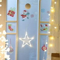 Božićna svjetla sa usisnim čašama Prozor Snježnog pahuljica ukrasa svjetla topla svijetlo bijela serija, ukrasna lampica u obliku elk-a