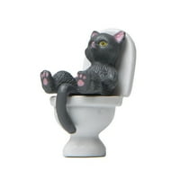 Yoone Funny Cat Figurine Duhovna utjeha PVC Živi izgled WC serija Serija mačke statue STANY
