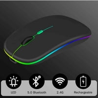 Bluetooth punjivi miš za Lenovo fle 2-in-laptop Bluetooth bežični miš dizajniran za laptop MAC iPad Pro računarski tablet RGB LED ružino zlato