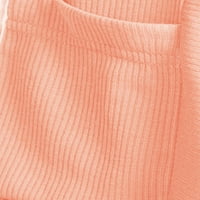 Ženska duga rukava rebrasta otvorena prednja džemper kardigan sa džepovima