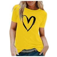 Žene Ljeto srce Štampanje majica kratkih rukava Ležerne ploče za bluze Košulje za bluze Žene Ležerne