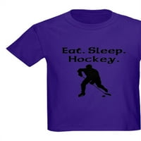 Cafepress - Jedite majicu hokeja za spavanje - tamna majica Kids XS-XL