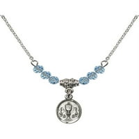 Rodijumska ogrlica s plavim matarnim mjesecom kamene perle i šarm kalež