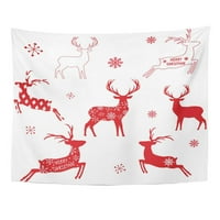 Crveni božićni jelen silueta ANLER Prekrasna ljepota zidna umjetnost Viseća tapiserija Kućni dekor za