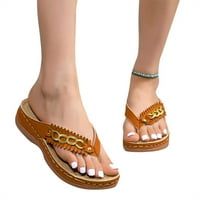 Ljetni ravni sandalo za žene Boje Sandales Multicolor Retro cvjetovi Flip-Flops Ženske papuče Sandalias
