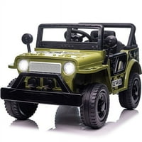 Zelena 12V dječja vožnja kamionom automobilom, igračka za električnu vozilu za 3- godine
