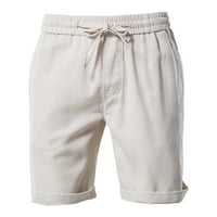 Muški kratke hlače Muški pamučni posteljina ljeta Ležerne prilike sa džepovima sa džepovima
