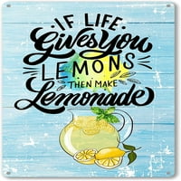 Svježi limunski limunski limen znak, ako vam život daje limune, napravit će limunade ljetna šik voćna