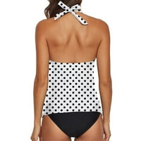 Daqian Womens kupaći kostim za pokrov za žene dvodijelni dot tisak bikini kupaćim kupaćim odjećima kupaći odijelo za kupaće kože Želje Kućište bijelo xxl