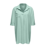 Ljetne haljine za ženu Ležerne majica na plaži Modna labava majica Duboko V izrez Pure Beach StwimSim kupaći komičlica Pokrijte bluze s dugim rukavima Haljina ženske