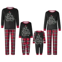 Božićna porodica Pajamas Podudarni set, slova Ispisuju vrhove dugih rukava sa plaičnim hlačama sanjačka