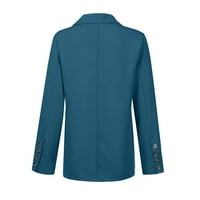 Blazers za ženske poslovne casual ženske ležerne bluže dugih rukava otvoreni prednji gumb radne kancelarije Blazer jakne sa džepovima
