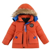 Loopsun dugih rukava sa kapuljačom i jakne za duginu Toddler Baby Boys Slatka moda Solidna boja Zimska kapuljača Držite toplu pamučnu odjeću gustu kaput