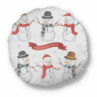 Merry Mas Snowflake snjegović okrugli bacač jastuk za uređenje