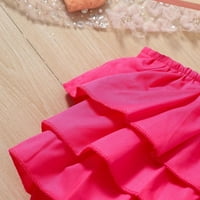 Rovga odijelo za djevojke za dijete Modna ljetna dječja odjeća Nova ruža crvena torta za suspender Top + kratke hlače u obliku srca