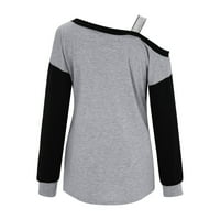 Adviicd T majice za žene grafički okrugli vrat trostruki blok u boji traka majica ženska majica