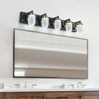 Moderna LED žarulja ispraznite svjetla za kupaonicu - izdržljivo staklo, elegantna crna boja, premium prozirne svjetiljke, energetski efikasan