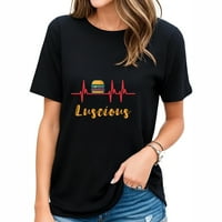 Luscious Hamburger ljubavnik Heart EGC slatka ženska vintage grafička majica savršeni poklon za odmor i rođendane crne