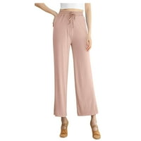 Nove ružičaste ženske modne hlače za noge visoki struk ravne drape elastične vježbe hlače plesne hlače
