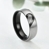 Mnjin od nehrđajućeg čelika pola breskve u obliku srca prsten za prstenje europski i američki titanijum čelični dijamantni prsten parovi nakit veličine j