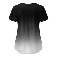 Yyeselk ženski pilići vrhovi smiješne košulje za odmor s rukavima V-izrez Thirt medicina Radna uniforma TEE majica Mekane lagane tinejdžerske majice sa džepovima Black XL