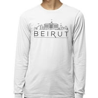 Skyline Beirut Libanon majica s dugim rukavima Unizno veliko bijelo