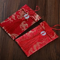Lomubue Tassel Design Crveni paket višestruki uzorci Tradicionalna tkanina Nova godina Crveni paket