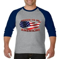 Arti - muški raglan rukav bejzbol majice - američki ponosni što su američka zastava