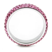 Srebrni ženski prsten ružičasti ružičasti anillo para mujer ynos unise dječji prsten od nehrđajućeg čelika 316 l sa gornjim klasom kristal u ruzi