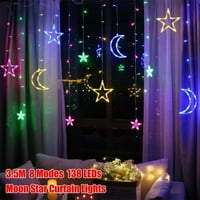 Taykoo 136leds Star Moon String Light lampica Curking Home Festival Dekoracija 3,5m