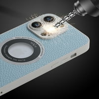 za iPhone 14, luksuzni kompatibilan sa magsafe tankom PU kožna kamera zaštitnika Bling Sparkle sočiva