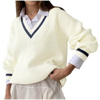 Tklpehg džemperi za žene Trendy pleteni džemper Loose Jesen Zimski topli džemper dugi rukavi modni puni