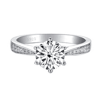 CT D Color VVS Moissite zaručni prsten za žene majke djevojke, srebrni prsten za vjenčanicu od srebra,