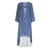 Cotonie ženska ležerna haljina za ljetnu haljinu bez rukava + kardigan s dugim rukavima Flora tiskana