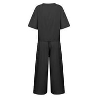 Posteljine hlače Žene Ležerne prilike za ispis suncokreta Saoba Laba posteljina kratka rukavica i pantalone
