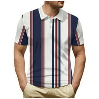 Fopp prodavač Muška golf majica Casual Sports V izrez rebrasti ovratnik kratki rukav modni casual pune