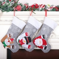 Viseći čarapa za ulov crtanog uzorka LED lampica užarenog božićnog čaršavog dekora za dom